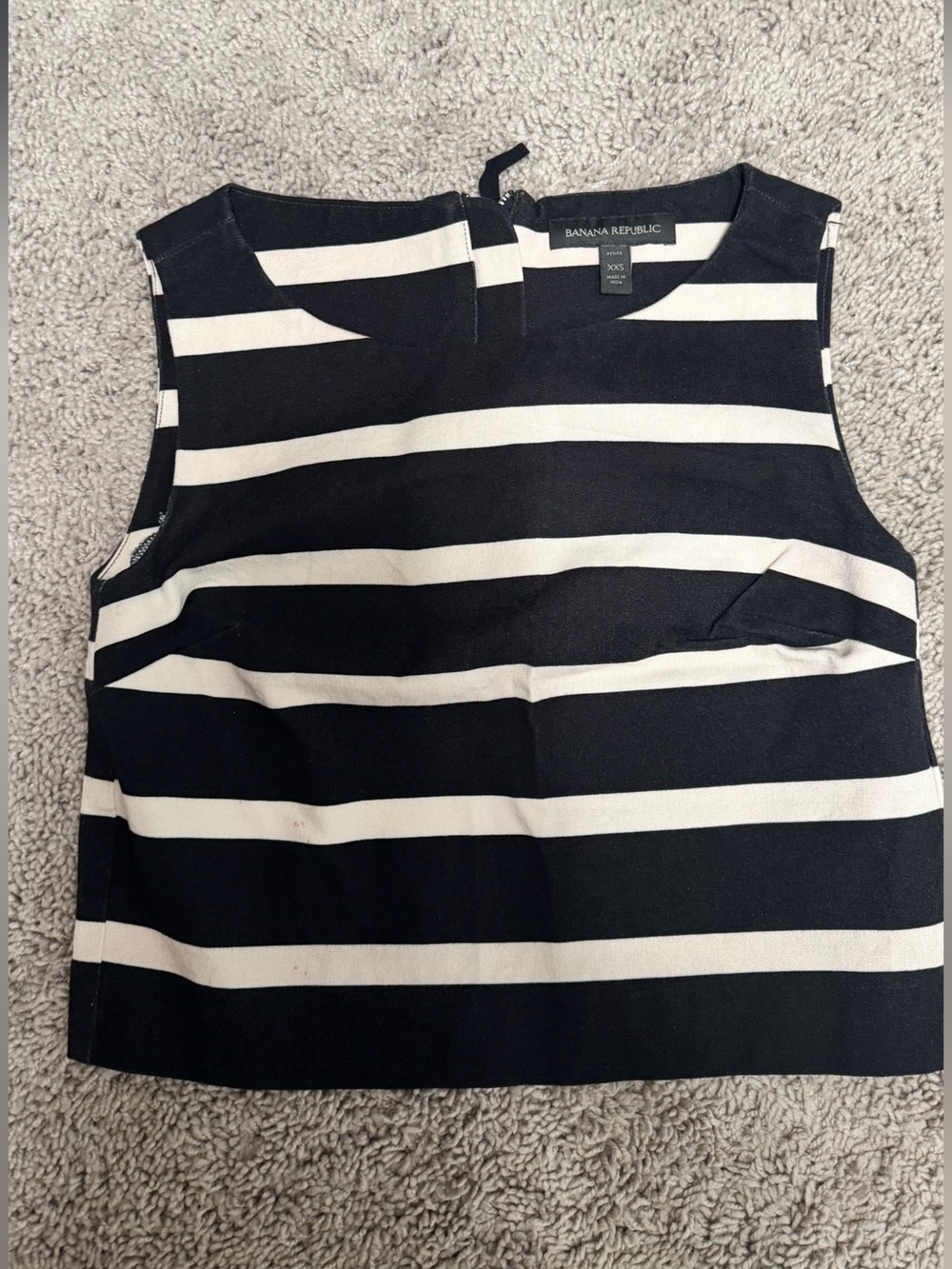Banana Republic Black and White Striped Cropped Top